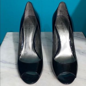 Black Patent Peep Toe Pump